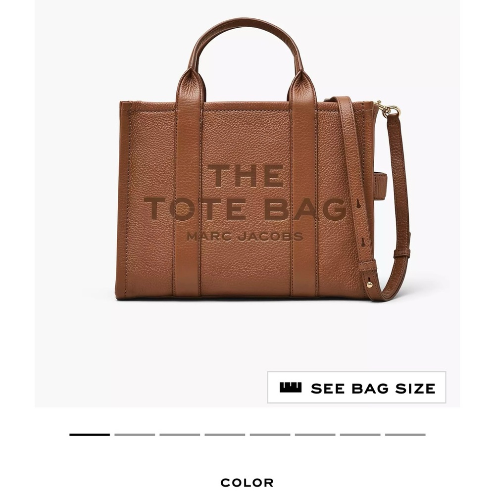 Marc Jacobs Brown Structured Tote with Embossed Branding